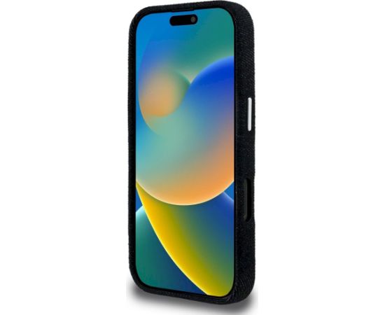 Karl Lagerfeld FW Jeans Signature Logo Aizsargapvalks priekš iPhone 16 Pro / melns Neoriģinālie Maciņi