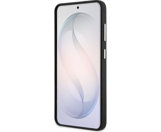 Karl Lagerfeld Grained Signature Metal Resin Logo Aizsargapvalks priekš Samsung Galaxy S26 / melns Neoriģinālie Maciņi