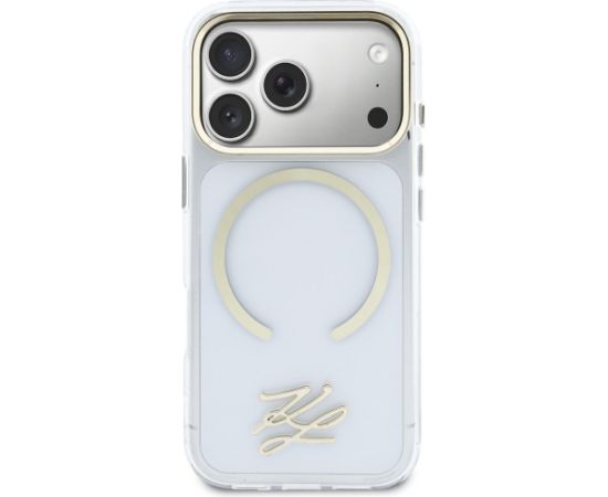 Karl Lagerfeld IML KL Script Logo MagSafe Aizsargapvalks priekš iPhone 17 Pro Max / caurspīdīgs Neoriģinālie Maciņi