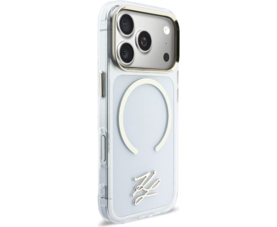 Karl Lagerfeld IML KL Script Logo MagSafe Aizsargapvalks priekš iPhone 17 Pro Max / caurspīdīgs Neoriģinālie Maciņi