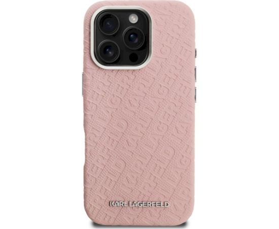 Karl Lagerfeld FW Stamped Karl MagSafe Case Aizsargapvalks priekš iPhone 16 Pro / rozā Neoriģinālie Maciņi