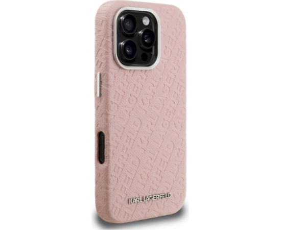 Karl Lagerfeld FW Stamped Karl MagSafe Case Aizsargapvalks priekš iPhone 16 Pro / rozā Neoriģinālie Maciņi