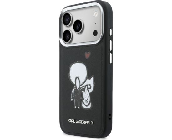 Case Karl Lagerfeld Karl & Choupette Back Logo MagSafe Aizsargapvalks priekš iPhone 17 Pro / melns Neoriģinālie Maciņi