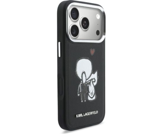 Case Karl Lagerfeld Karl & Choupette Back Logo MagSafe Aizsargapvalks priekš iPhone 17 Pro / melns Neoriģinālie Maciņi