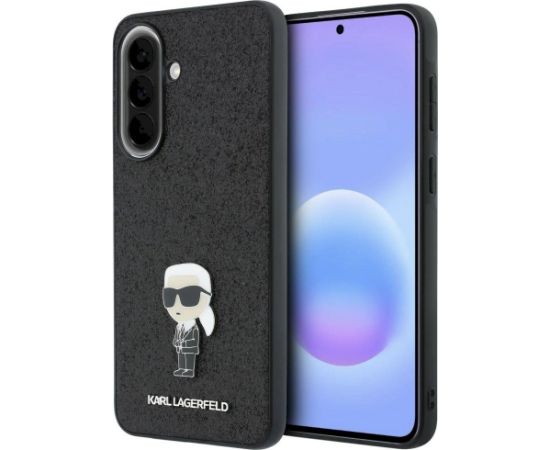 Karl Lagerfeld Fixed Glitter Ikonik Logo Metal Pin Aizsargapvalks priekš Samsung Galaxy A37 5G / melns Neoriģinālie Maciņi