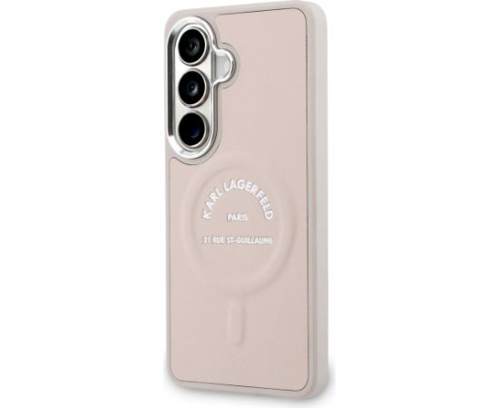 Case Karl Lagerfeld Embossed Ring RSG Logo MagSafe Aizsargapvalks priekš Samsung Galaxy S26 Plus / rozā Neoriģinālie Maciņi