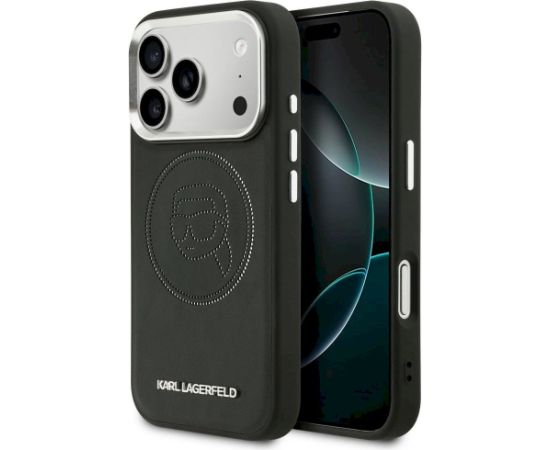 Karl Lagerfeld K Head Point Logo MagSafe Aizsargapvalks priekš iPhone 17 Pro Max / melns Neoriģinālie Maciņi