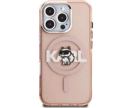 Karl Lagerfeld IML Choupette Sketch Logo MagSafe Aizsargapvalks priekš iPhone 16 Pro Max / rozā Neoriģinālie Maciņi