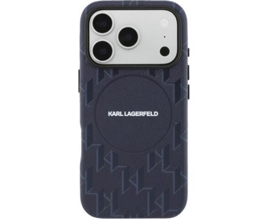 Case Karl Lagerfeld Monogram logo MagSafe Aizsargapvalks priekš iPhone 17 Pro / zils Neoriģinālie Maciņi