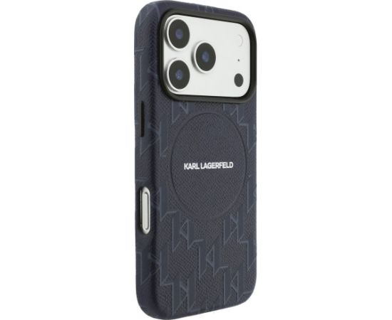 Case Karl Lagerfeld Monogram logo MagSafe Aizsargapvalks priekš iPhone 17 Pro / zils Neoriģinālie Maciņi