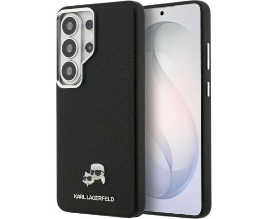 Karl Lagerfeld Saffiano KC Metal Logo MagSafe Aizsargapvalks priekš Samsung Galaxy S26 Ultra / melns Neoriģinālie Maciņi