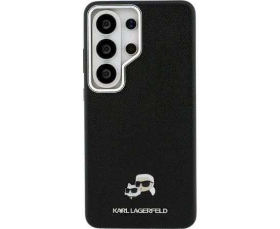 Karl Lagerfeld Saffiano KC Metal Logo MagSafe Aizsargapvalks priekš Samsung Galaxy S26 Ultra / melns Neoriģinālie Maciņi