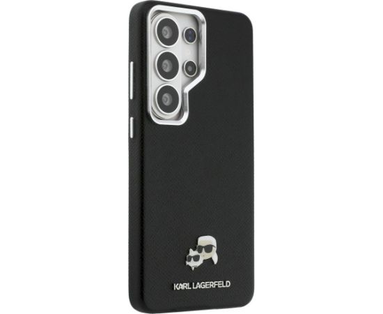 Karl Lagerfeld Saffiano KC Metal Logo MagSafe Aizsargapvalks priekš Samsung Galaxy S26 Ultra / melns Neoriģinālie Maciņi