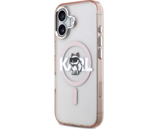 Karl Lagerfeld IML Choupette Sketch Logo MagSafe Case Aizsargapvalks priekš iPhone 17 / rozā Neoriģinālie Maciņi