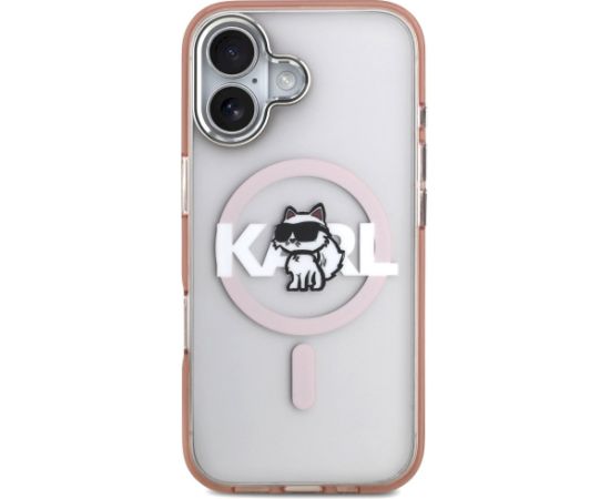 Karl Lagerfeld IML Choupette Sketch Logo MagSafe Case Aizsargapvalks priekš iPhone 17 / rozā Neoriģinālie Maciņi