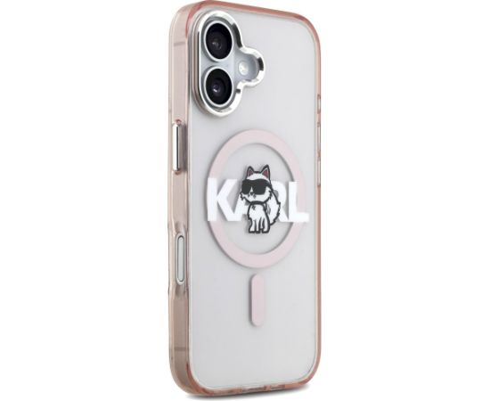 Karl Lagerfeld IML Choupette Sketch Logo MagSafe Case Aizsargapvalks priekš iPhone 17 / rozā Neoriģinālie Maciņi
