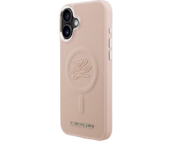 Case Karl Lagerfeld Initial & Metal Logo MagSafe Aizsargapvalks priekš iPhone 16 Plus / rozā Neoriģinālie Maciņi