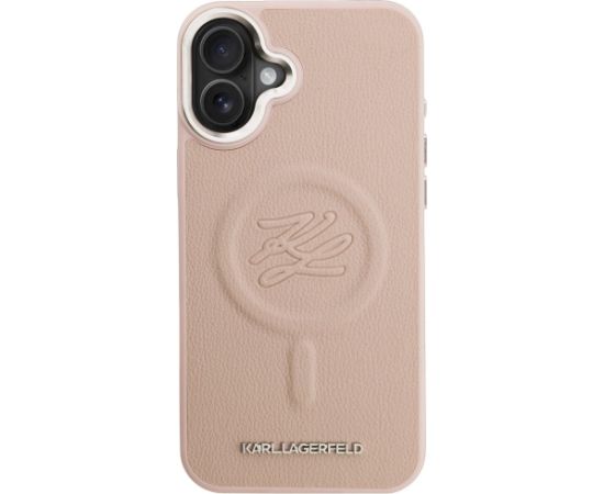 Case Karl Lagerfeld Initial & Metal Logo MagSafe Aizsargapvalks priekš iPhone 16 Plus / rozā Neoriģinālie Maciņi