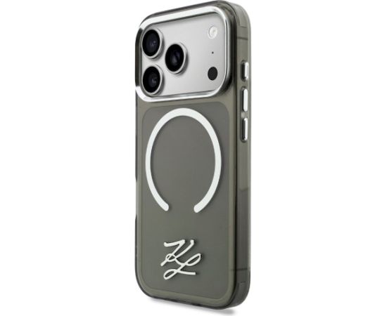 Karl Lagerfeld IML KL Script Logo Case Aizsargapvalks priekš iPhone 17 Pro Max / melns Neoriģinālie Maciņi