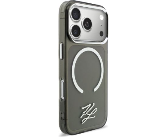 Karl Lagerfeld IML KL Script Logo Case Aizsargapvalks priekš iPhone 17 Pro Max / melns Neoriģinālie Maciņi