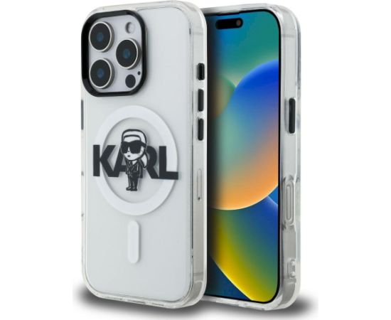 Karl Lagerfeld IML Karl Sketch Logo MagSafe Case Aizsargapvalks priekš iPhone 16 Pro Max / caurspīdīgs Neoriģinālie Maciņi