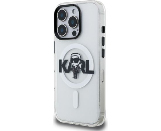 Karl Lagerfeld IML Karl Sketch Logo MagSafe Case Aizsargapvalks priekš iPhone 16 Pro Max / caurspīdīgs Neoriģinālie Maciņi