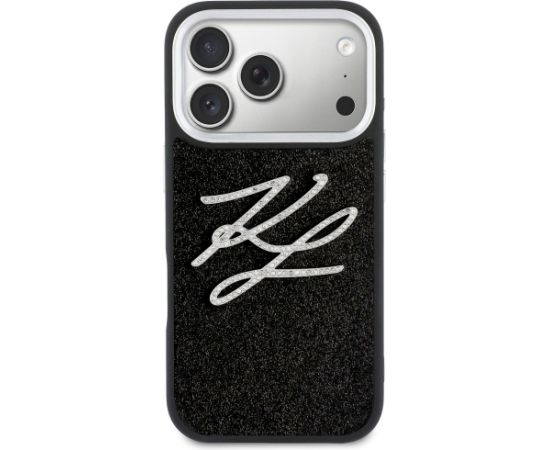 Karl Lagerfeld IML Glitter KL Diamond Logo Aizsargapvalks priekš iPhone 17 Pro / melns Neoriģinālie Maciņi
