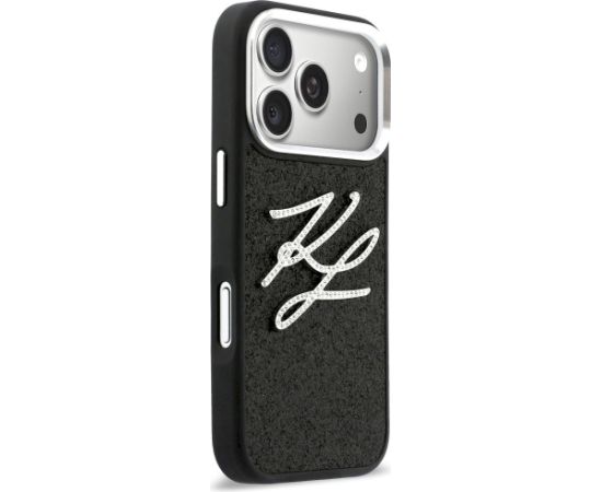 Karl Lagerfeld IML Glitter KL Diamond Logo Aizsargapvalks priekš iPhone 17 Pro / melns Neoriģinālie Maciņi