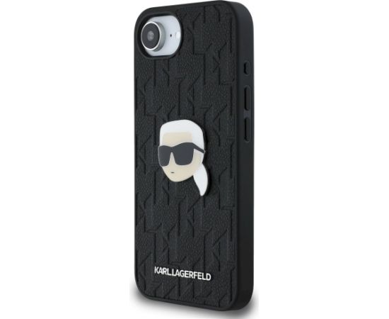 Karl Lagerfeld Monogram Karl Head Pin Case Aizsargapvalks priekš iPhone 16e / 17e / melns Neoriģinālie Maciņi