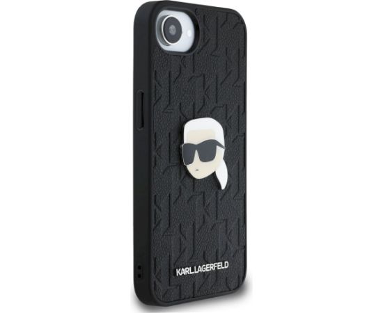 Karl Lagerfeld Monogram Karl Head Pin Case Aizsargapvalks priekš iPhone 16e / 17e / melns Neoriģinālie Maciņi
