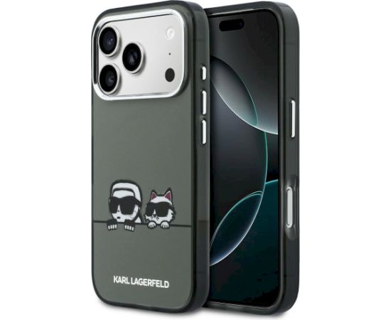 Karl Lagerfeld IML Karl & Choupette Peekaboo Logo MagSafe Aizsargapvalks priekš iPhone 17 Pro Max / melns Neoriģinālie Maciņi