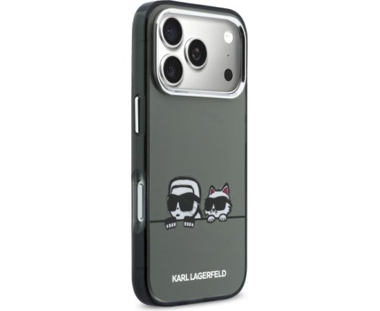 Karl Lagerfeld IML Karl & Choupette Peekaboo Logo MagSafe Aizsargapvalks priekš iPhone 17 Pro Max / melns Neoriģinālie Maciņi