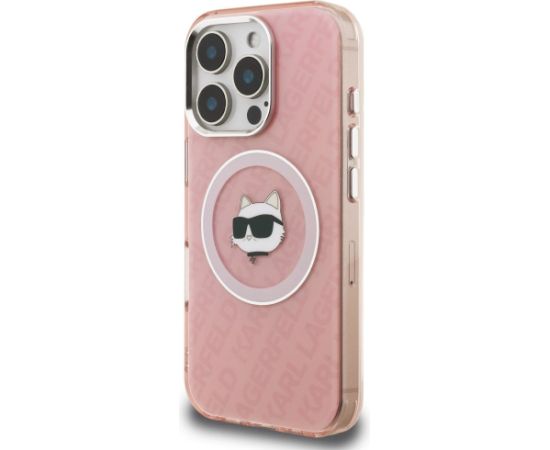 Case Karl Lagerfeld IML Choupette Head Logo MagSafe Aizsargapvalks priekš iPhone 16 Pro Max / rozā Neoriģinālie Maciņi