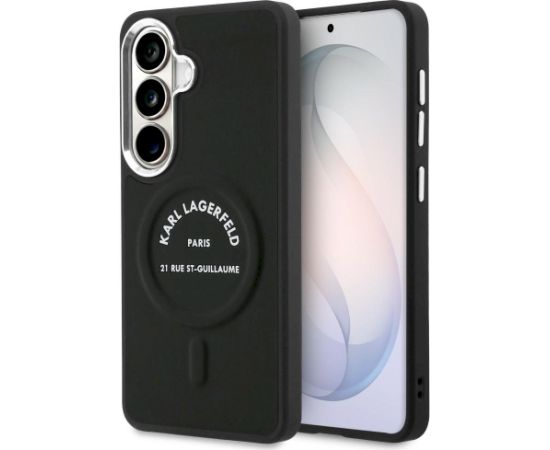 Case Karl Lagerfeld Embossed Ring RSG Logo MagSafe Aizsargapvalks priekš Samsung Galaxy S26 Plus / melns Neoriģinālie Maciņi