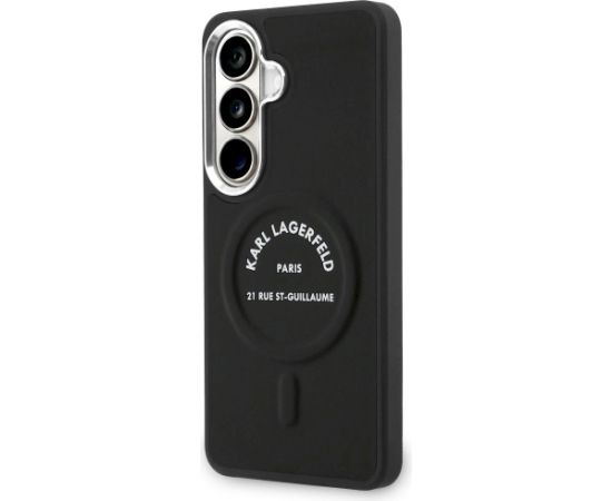 Case Karl Lagerfeld Embossed Ring RSG Logo MagSafe Aizsargapvalks priekš Samsung Galaxy S26 Plus / melns Neoriģinālie Maciņi