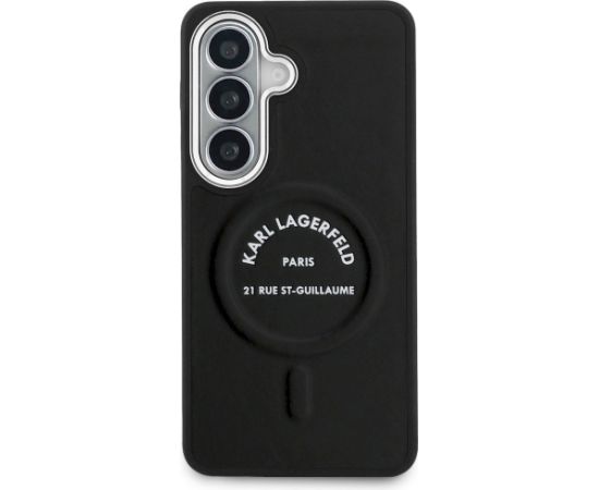 Case Karl Lagerfeld Embossed Ring RSG Logo MagSafe Aizsargapvalks priekš Samsung Galaxy S26 Plus / melns Neoriģinālie Maciņi