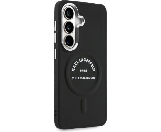 Case Karl Lagerfeld Embossed Ring RSG Logo MagSafe Aizsargapvalks priekš Samsung Galaxy S26 Plus / melns Neoriģinālie Maciņi
