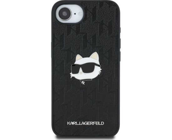 Karl Lagerfeld Monogram Choupette Head Pin Aizsargapvalks priekš iPhone 16e/17e / melns Neoriģinālie Maciņi