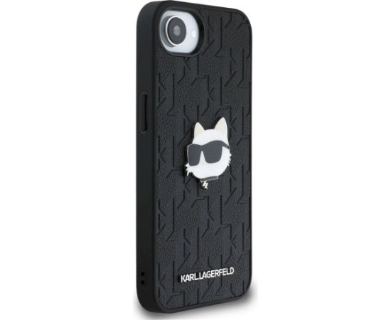 Karl Lagerfeld Monogram Choupette Head Pin Aizsargapvalks priekš iPhone 16e/17e / melns Neoriģinālie Maciņi