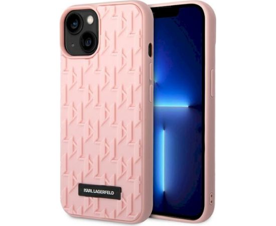 Karl Lagerfeld KLHCP14MRUPKLPP hardcase 3D Monogram Aizsargapvalks priekš iPhone 14 Plus / 15 Plus 6,7" / rozā Neoriģinālie Maciņi