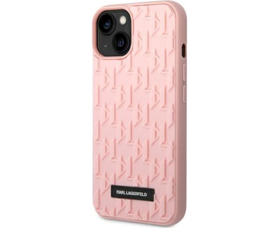Karl Lagerfeld KLHCP14MRUPKLPP hardcase 3D Monogram Aizsargapvalks priekš iPhone 14 Plus / 15 Plus 6,7" / rozā Neoriģinālie Maciņi