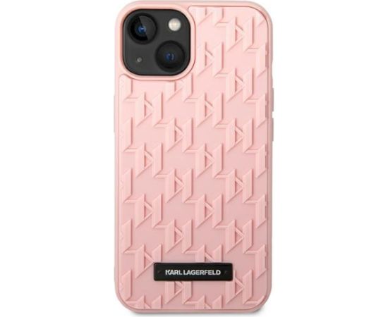 Karl Lagerfeld KLHCP14MRUPKLPP hardcase 3D Monogram Aizsargapvalks priekš iPhone 14 Plus / 15 Plus 6,7" / rozā Neoriģinālie Maciņi