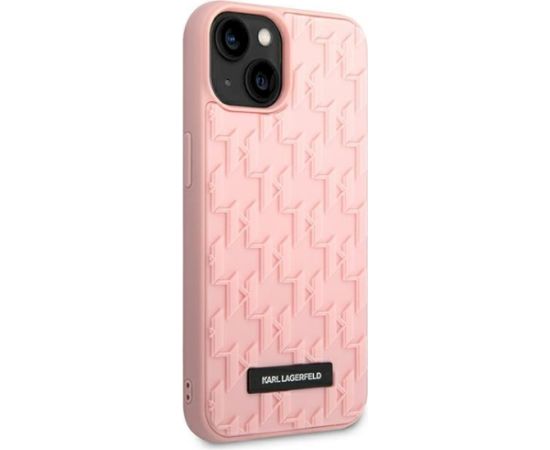 Karl Lagerfeld KLHCP14MRUPKLPP hardcase 3D Monogram Aizsargapvalks priekš iPhone 14 Plus / 15 Plus 6,7" / rozā Neoriģinālie Maciņi