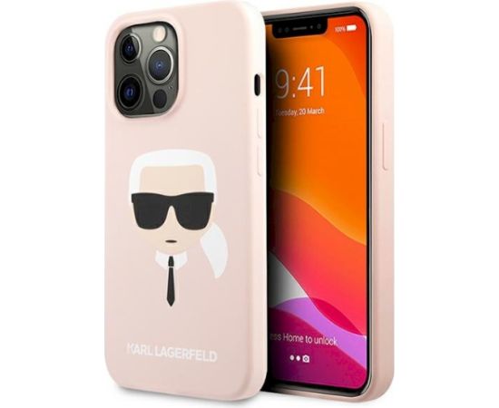 Karl Lagerfeld KLHCP13XSLKHLP Hardcase Silicone Karl`s Aizsargapvalks priekš iPhone 13 Pro Max 6,7" / gaiši rozā Neoriģinālie Maciņi