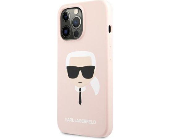Karl Lagerfeld KLHCP13XSLKHLP Hardcase Silicone Karl`s Aizsargapvalks priekš iPhone 13 Pro Max 6,7" / gaiši rozā Neoriģinālie Maciņi