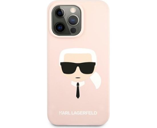 Karl Lagerfeld KLHCP13XSLKHLP Hardcase Silicone Karl`s Aizsargapvalks priekš iPhone 13 Pro Max 6,7" / gaiši rozā Neoriģinālie Maciņi