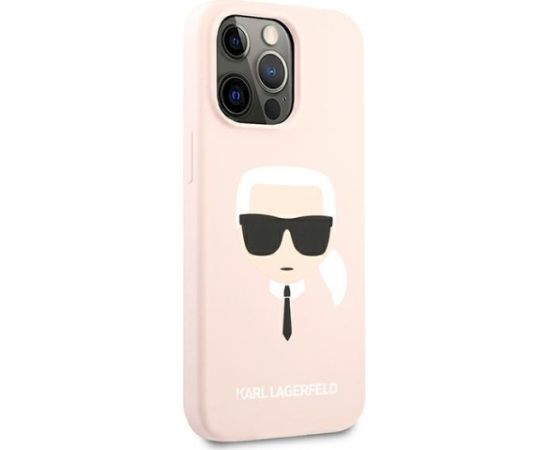 Karl Lagerfeld KLHCP13XSLKHLP Hardcase Silicone Karl`s Aizsargapvalks priekš iPhone 13 Pro Max 6,7" / gaiši rozā Neoriģinālie Maciņi