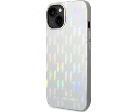 Karl Lagerfeld KLHCP14MLGMMSV3 Hardcase Monogram Iridesc Aizsargapvalks priekš iPhone 14 Plus/15 Plus 6.7" / sudraba Neoriģinālie Maciņi