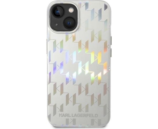 Karl Lagerfeld KLHCP14MLGMMSV3 Hardcase Monogram Iridesc Aizsargapvalks priekš iPhone 14 Plus/15 Plus 6.7" / sudraba Neoriģinālie Maciņi