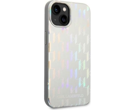Karl Lagerfeld KLHCP14MLGMMSV3 Hardcase Monogram Iridesc Aizsargapvalks priekš iPhone 14 Plus/15 Plus 6.7" / sudraba Neoriģinālie Maciņi